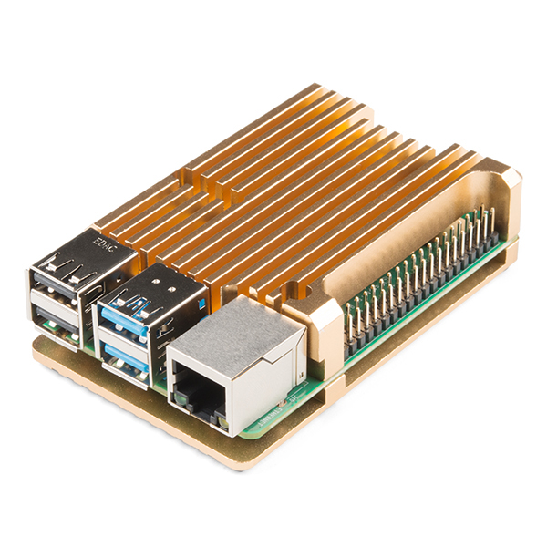 Aluminum Heatsink Case for Raspberry Pi 4 - Heliodor Gold