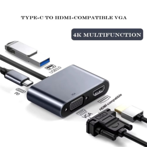 4K Type C to HDMI-compatible USB 3.0 VGA PD Adapter Multiport Adapter HDMI-compatible Hub