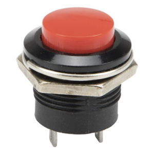 Red 16mm mounting diameter round push button
